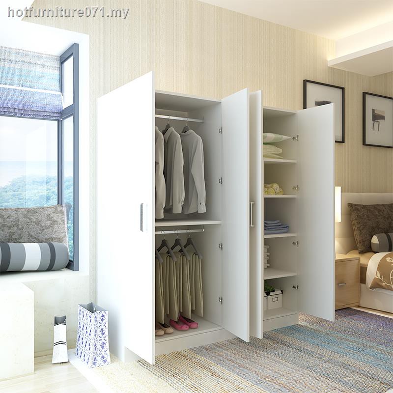 Two Bedroom Door Solid Wood Wardrobe Rental Simple Wooden Assembled Cabinet Contracted And Contemporary Economical Hom Shopee Malaysia