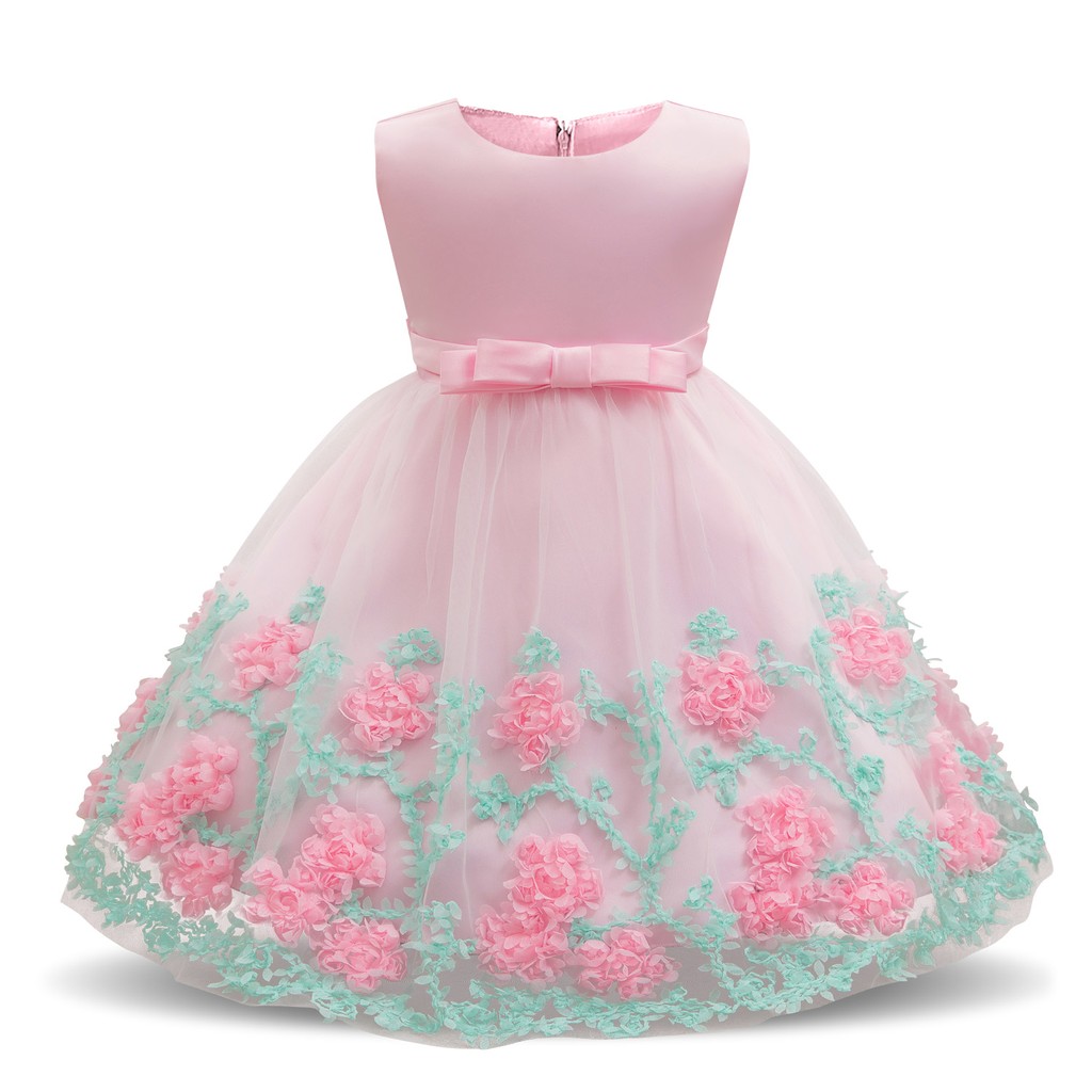 Baby Girl 1 Year Birthday Dress Flower Wedding Gown Tutu Party Kid Clothes 0 24m Shopee Malaysia