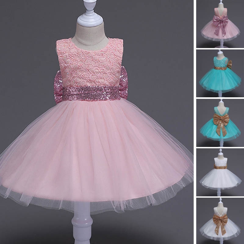 Baby Dresses Flower Girls Birthday Dress Kid Party Wedding Dresses 0 4 Year Old Shopee Malaysia