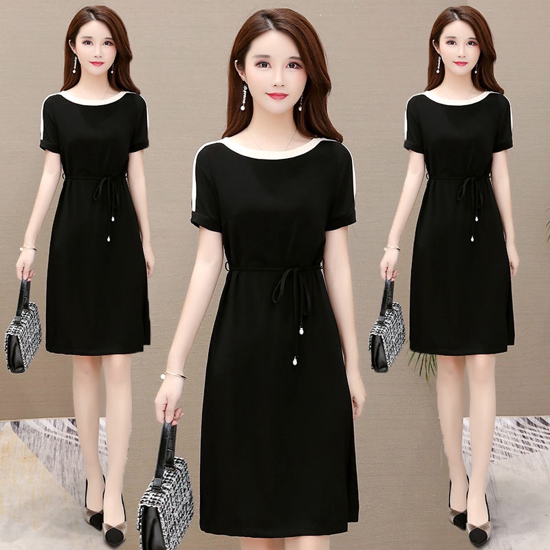 Ins In 2020 The New Style Of Small Fat Mm Waist Closed Belly Covered Skinny Big Size Mother S Celebrity Dress Summer Style Skirt Shopee Malaysia