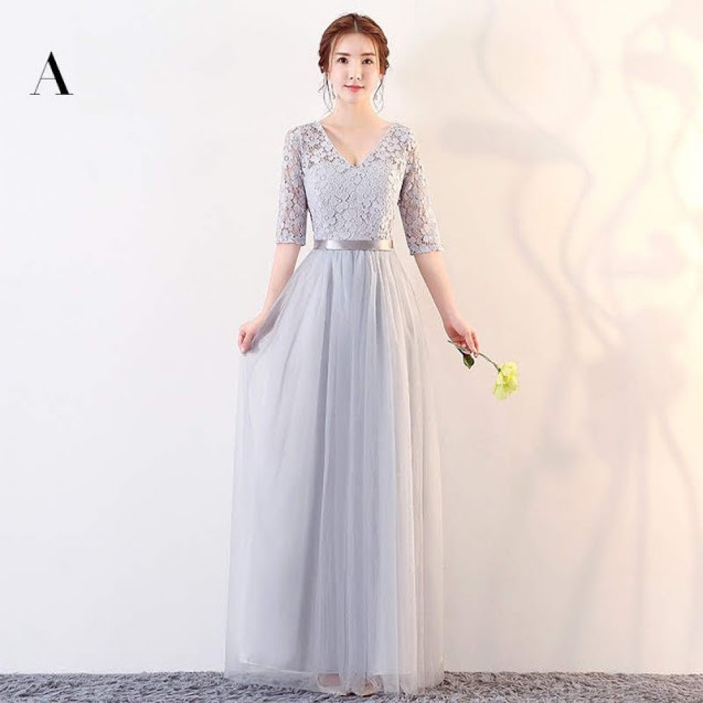 Long Dress Bridesmaid Dresses Slimming Korean Women Skirt Dinner Dress Laces Shopee Malaysia