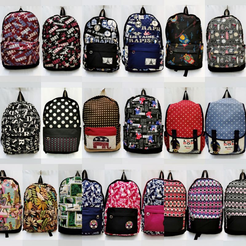Ready Stock Canvas Children Backpack Girl Boy School Bag Teenager Student Bag Casual Shoulder Bag Shopee Malaysia