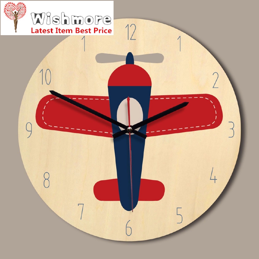 Bargain Price New Creative Wooden Wall Clock Modern Design Colorful Printing Wall Watch Circular Mute Clock Bargain Shopee Malaysia