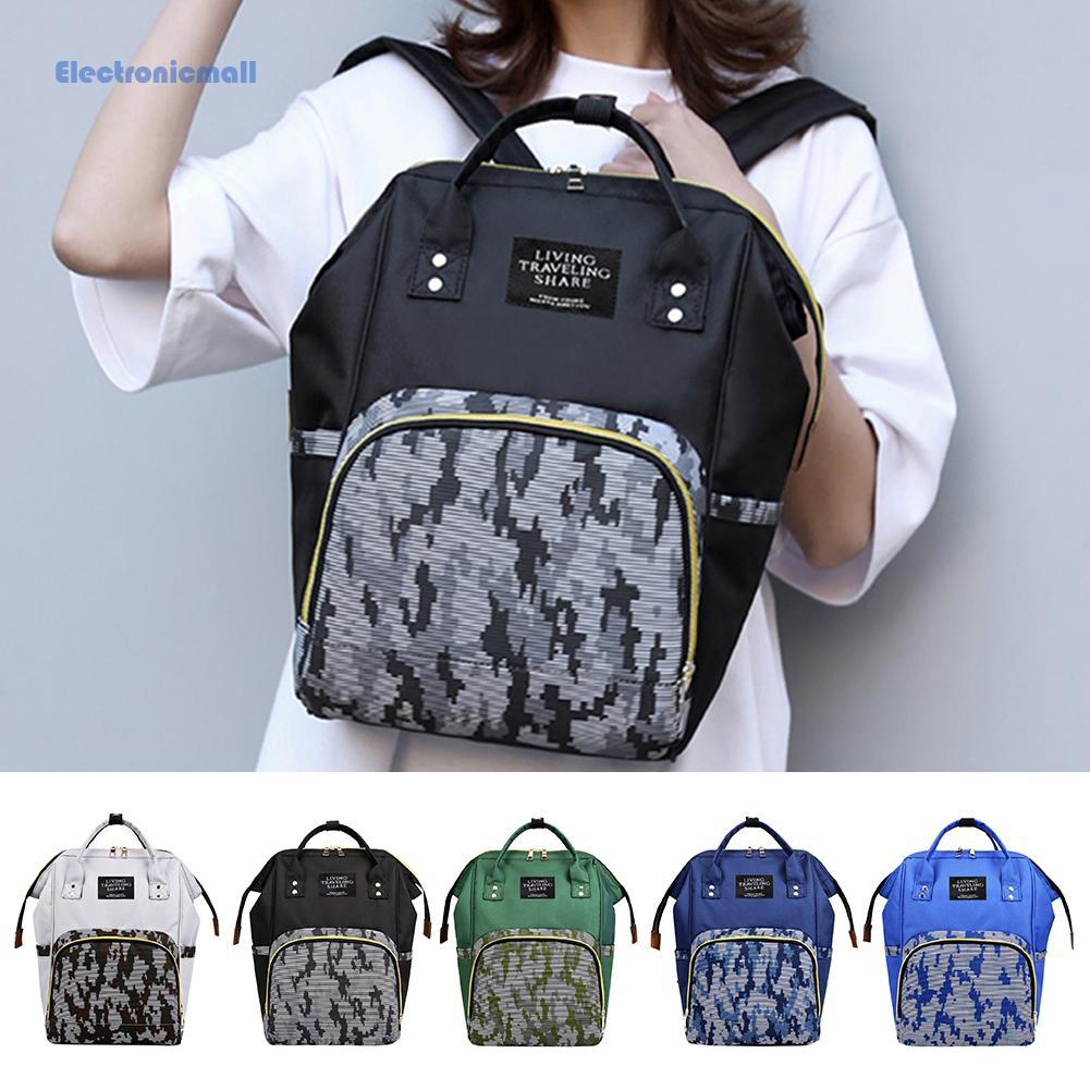Ele Camouflage Backpacks Mommy Maternity Nappy Bags Big Travel Nursing Baby Bag Shopee Malaysia