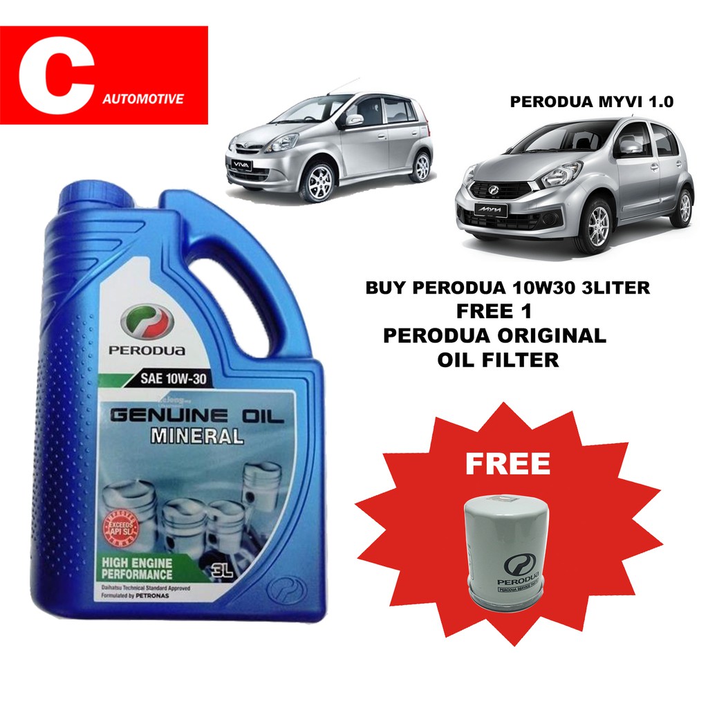 Cari kereta terpakai dengan harga terbaik di malaysia. Perodua MINERAL Engine Oil 10W30 3 Liter + PERODUA OIL FILTER-Viva/Kancil/Kelisa | Shopee Malaysia