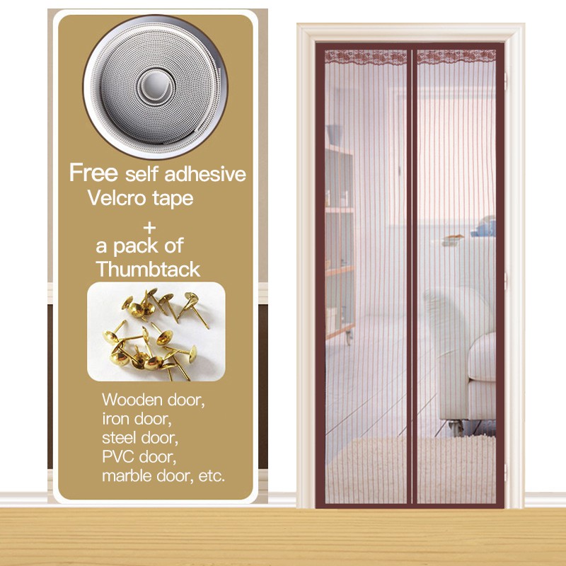 Custom Size Plain Color Anti Mosquito Magnetic Mesh Screen Curtain Door Anti Mosquito Net With Self Adhesive Velcro Tape Shopee Malaysia