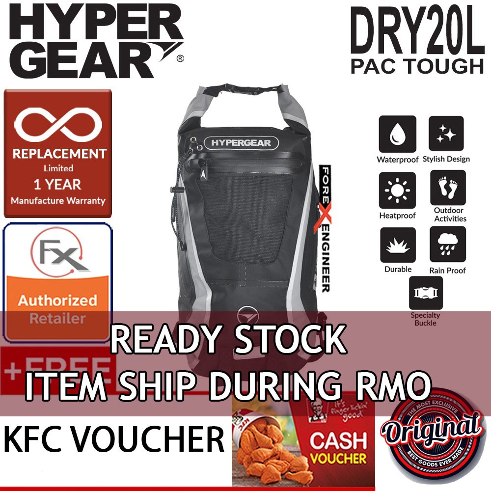 Hypergear Dry Pac Tough 20l Backpack Black Shopee Malaysia