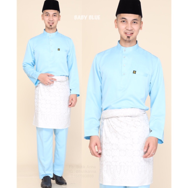 Koleksi baju raya warna biru lembut ( baby blue / ash blue / powder blue ) 20 Inspirasi Baju Melayu Biru Muda Lamaz Morradean