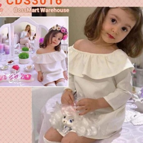 Jt Simple Elegant Off Shoulder White Dress Baby Girl Fullmoon Birthday Party Shopee Malaysia