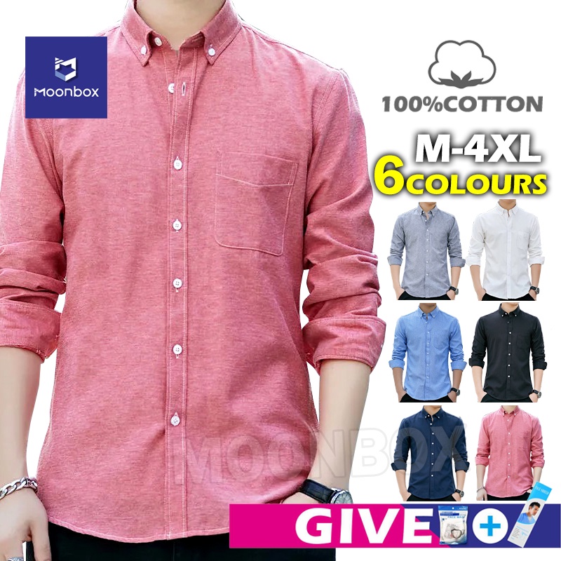 Selain itu, batik lengan panjang siap membuat tampilan kamu menjadi lebih rapi dan elegan dalam satu waktu. Buy Men Shirt Oxford Cotton Shirt Slim Fit Long Sleeve Plain Casual Shirt Men Baju Kemeja Lelaki Mens Shirts Seetracker Malaysia