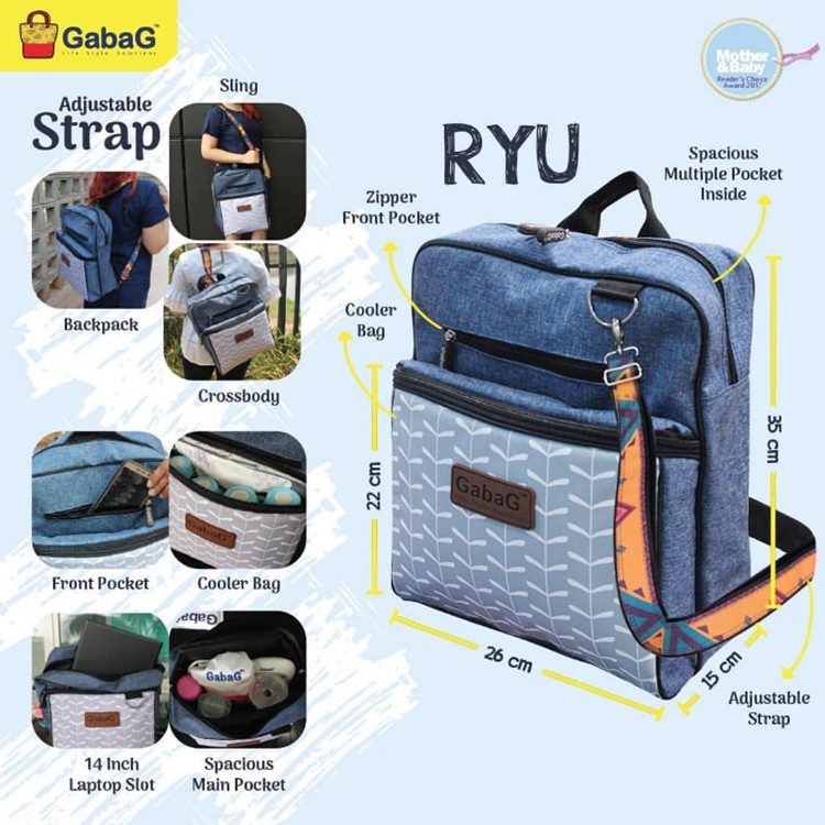 Gabag Ryu Diaper Bag Cooler Bag Asi Bag Gabag Backpack Gabag Bag Coole Bag Gabag Shopee Malaysia