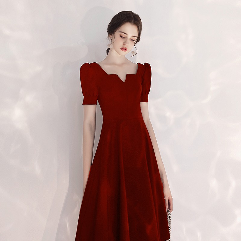 Wedding Dresses Can Usually Wear Autumn Winter Long Sleeved Wine Red Engagement Dress Bride Toast Clothing Women Back Do Shopee Malaysia