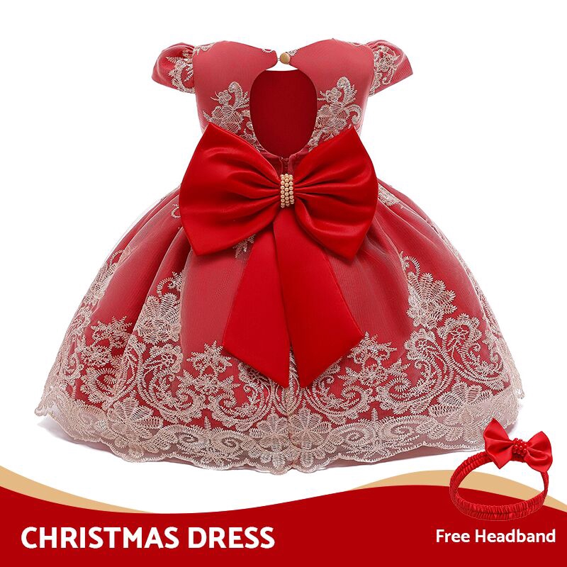 Red Dress Flower Girl Wedding Gown Birthday Dress Girls Party Clothes Children Formal Dresses Shopee Malaysia
