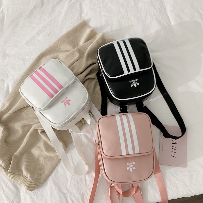 Adidas Mini Backpack Street Small Bag Cute Girl Small Backpack Cell Phone Pocket Adidas Girls Bag 23 19 9 Cm Shopee Malaysia
