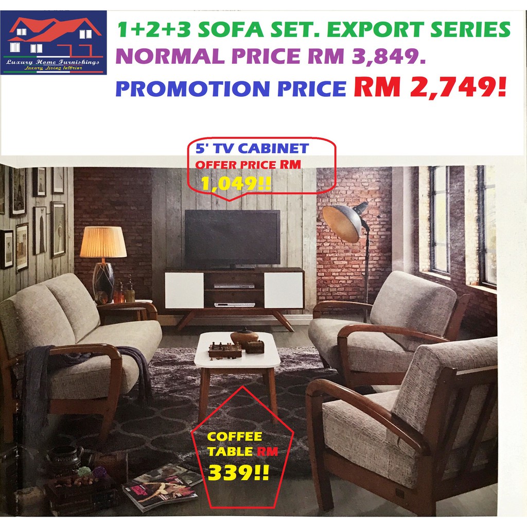Wooden Sofa Set Collections Shopee Malaysia
