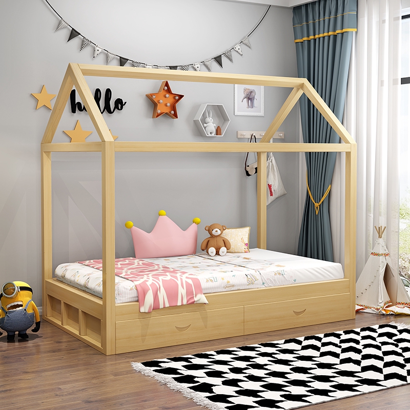 Gentlyes Furniture Nordic Furniture Children House Bed Frame Ins Nordic Style Katil 2 Tingkat Solid Wood Bed Children Bed Children Bed Furniture Children Bedroom Bed Frame Wood Shopee Malaysia