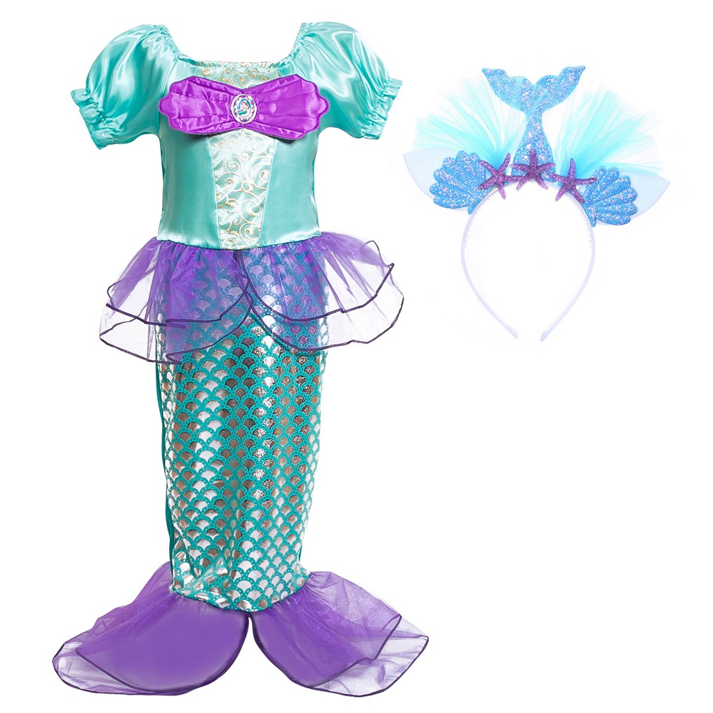 Kame Kid S Dress Birthday Dress Christmas Party Costume Little Mermaid Costume Baby Girl Ariel Dress Birthday With Headband Halloween Costume H036 Shopee Malaysia