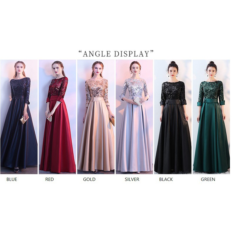 Women Stylish Wedding Dinner Dress Sister Girl Luxury Elegant Evening Lace Long Party Dinner Prom Maxi Dresses Shopee Malaysia