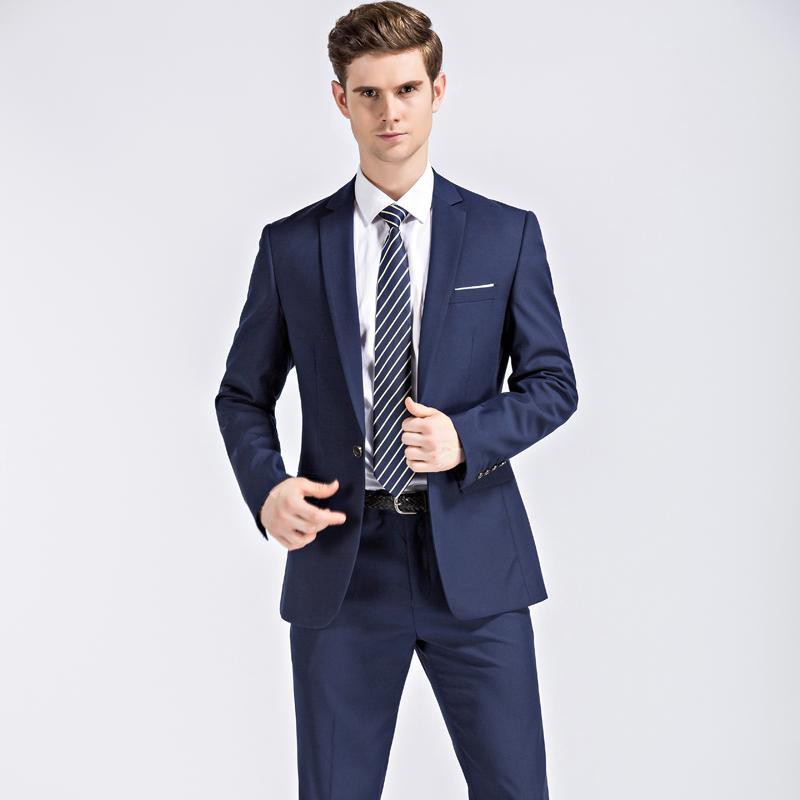 Jacket Pants Mens Dark Blue And Black Suits With Pants 2018 New Classic Wedding Business Slim Fit Party Suit Men Shopee Malaysia