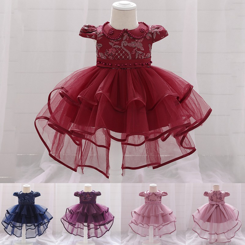 2020 Newborn Pageant 1st Birthday Dress For Baby Girl Clothing Beading Princess Dresses Girls Party And Wedding Dress Elegant 3 24 Month Shopee Malaysia