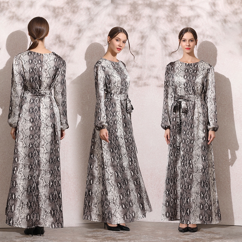 Ready Stock Kame Muslimah Dress Muslimah Jubah Long Dress Long Dress Jubah Fashion Elegant Snakeskin Evening Muslimah Women Dinner Maxi Grown F373 Shopee Malaysia