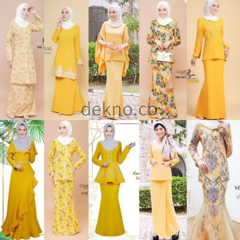 Baju nikah klasik kurung songket tenun dan keringkam wedding gown inspiration malay wedding dress baju . Baju Kurung Moden Kuning Prices And Promotions Jul 2022 Shopee Malaysia