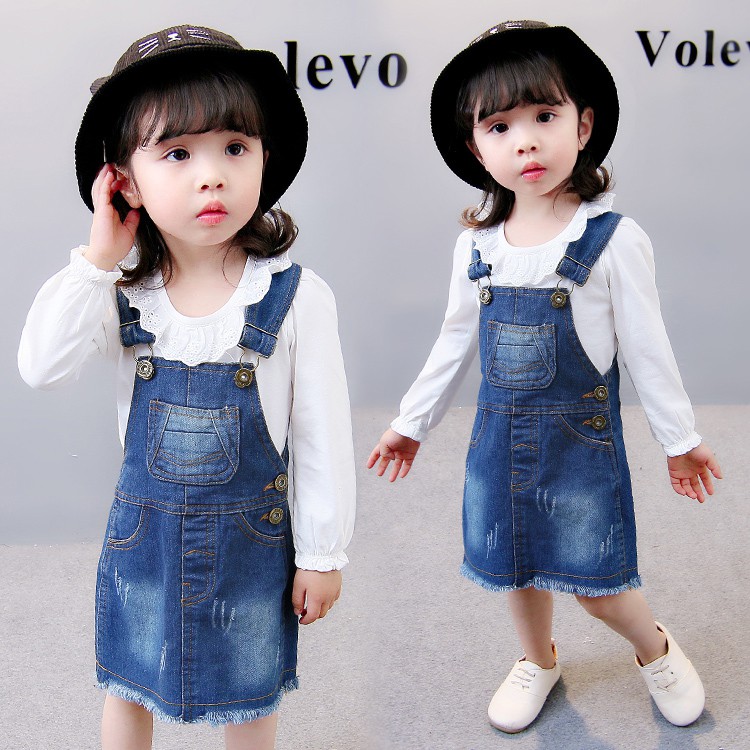 Children Jeans Dress Baby Girls Leisure Overalls Dress Fashion Toddler Girl Shopee Malaysia
