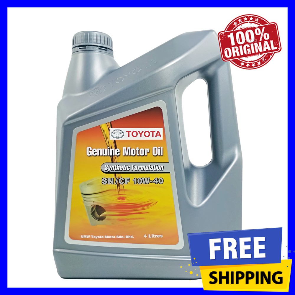 (100% original) toyota 10w40 sn/cf semi synthetic engine oil (4l) 10w