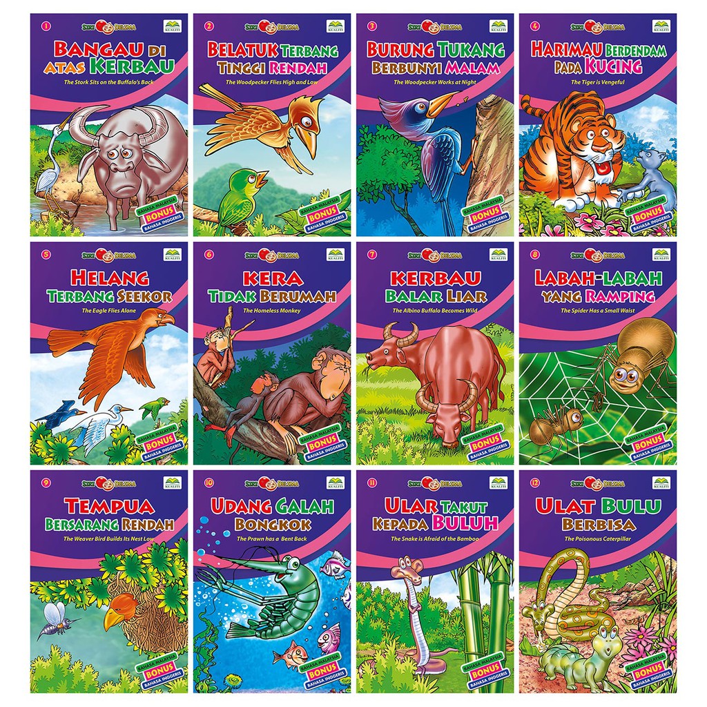 Membaca buku atau cerita pendek merupakan salah satu cara terbaik . Siri Delima Koleksi Cerita Haiwan 12 Buku Dalam 1 Set Bm Bi Buku Cerita Kanak Kanak Prasekolah Kindergarden Shopee Malaysia