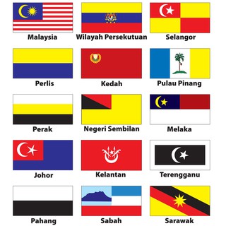 Bendera negeri negeri di malaysia. Bendera Negara Malaysia Dan Bendera Negeri Negeri 3 X 6 90cm X 180cm 1pcs Shopee Malaysia