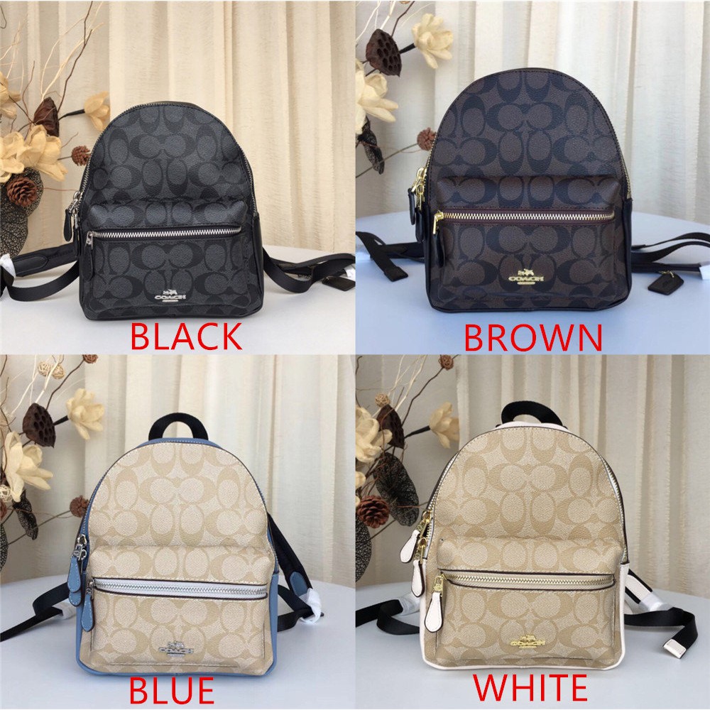 Coach Mini Charlie Signature Backpack Bag Light Brown Women Beg Bag F38302 F5831 Shopee Malaysia