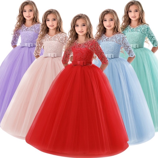 Ready Stock Malaysia Kids Girls Gown Princess Dress Flower Girl Lace Dress Wedding Fancy Dress Princess Shopee Malaysia