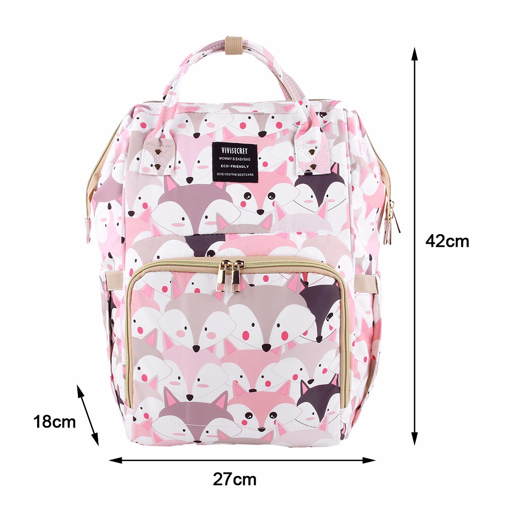 Vivisecret Fashion Printed Baby Bags For Mom Maternity Diaper Bag Backpack Shopee Malaysia