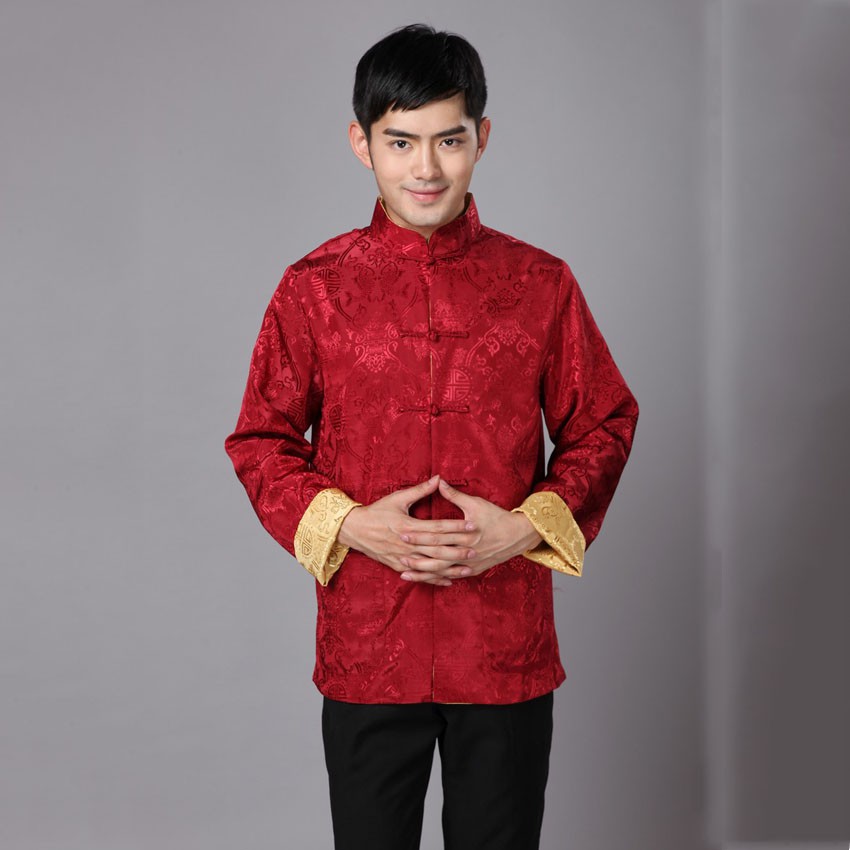 Traditional Chinese Style Men Shirt Tang Suit Wedding Party Wear New Year Kungfu Clothing Full Sleeve Both Sides Shirt Shopee Malaysia
