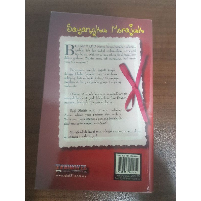 Isterinya yg ~ itu dijemput kembali; Preloved Novel Sayangku Merajuk Shopee Malaysia