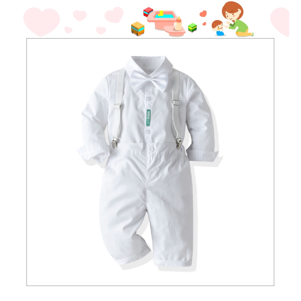 Baby Boy Birthday Party Dress Boy Baptism Dress Formal Dress Gentleman Suit Suspenders Children S Bow Tie Spring And Autumn Suit 1 7 Years Old Shopee Malaysia