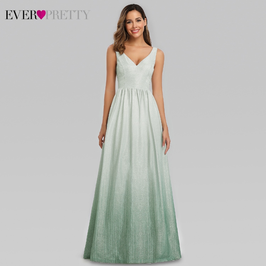 Ever Pretty Elegant Emerald Green Elegant Prom Dress Maxi Dress A Line V Neck Sexy Sparkle Party Gown 0988 Shopee Malaysia