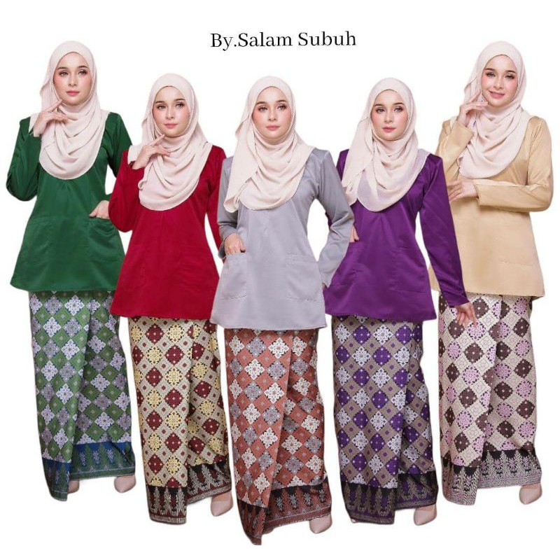 Secara jauh, baju kurung kedah pesak melur tampil ringkas dan bergaya tanpa imej sarat serta dipadankan dengan kain bercorak batik dengan . Plus Size Baju Kurung Kedah Moden Aqeela Corak Batik Exclusive Shopee Malaysia