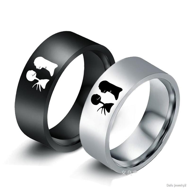 Designs inspired by the nightmare before . The Nightmare Before Christmas Ring Jack And Sally Ring For Women Couple Titanium Rings Charm Jewelry Accessories Chr Shopee Malaysia