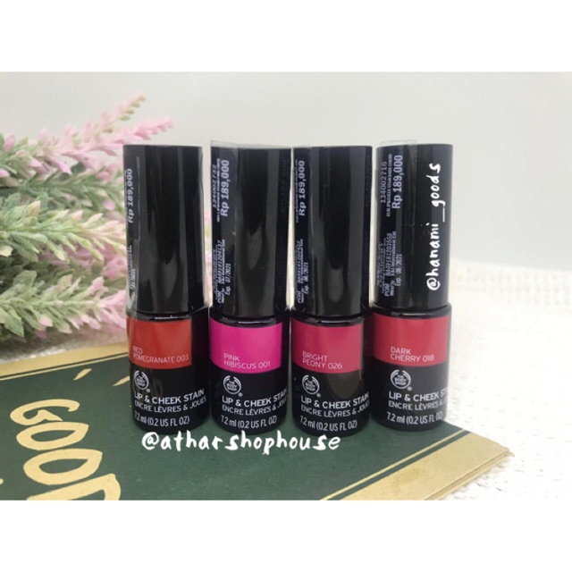 It's a very amazing product, as it's quick to apply and looks very natural and pretty, i've tried pink hibiscus and red pomegranate both and both apply so . Lip Tint Cheek Stain The Body Shop Bright Peony Dark Cherry Red Pomegranate Pink Hibiscus Shopee Malaysia