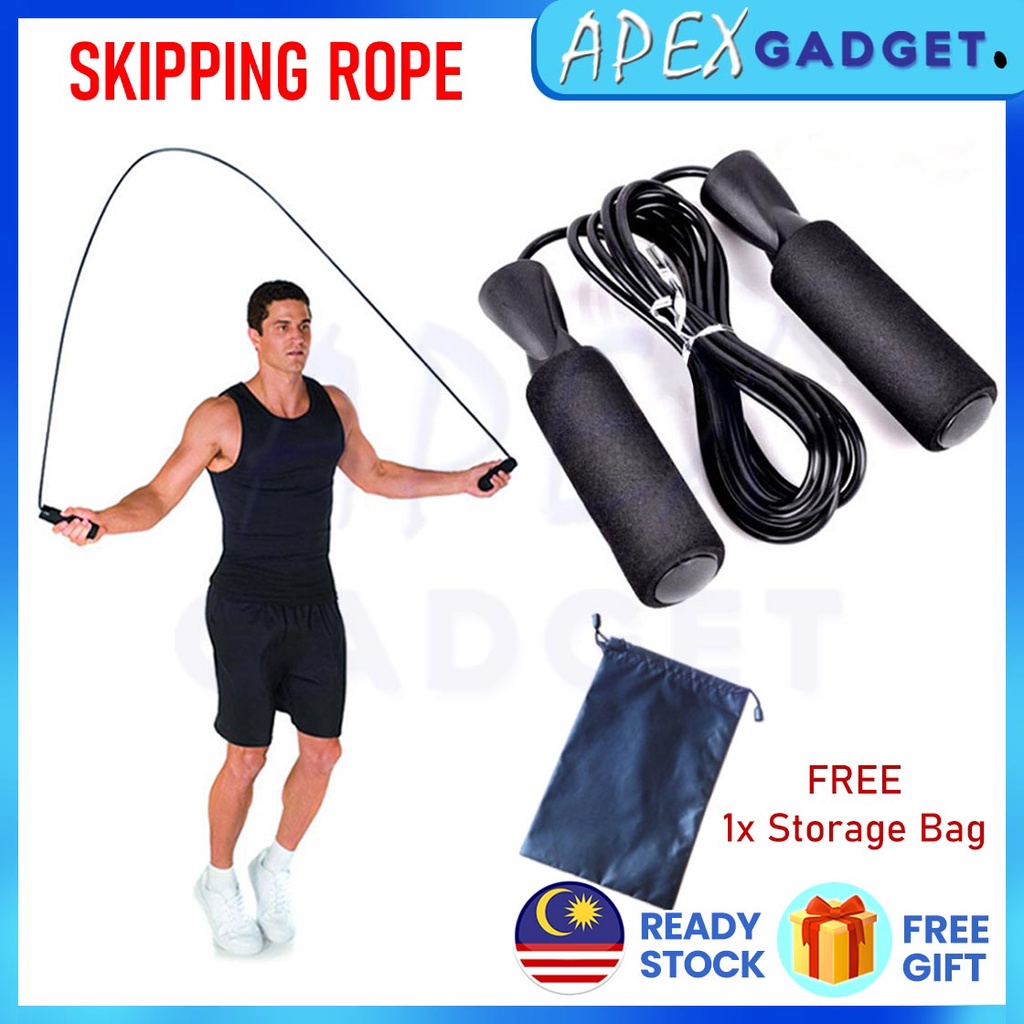 Easy adjustable rope, comfortable foam grips; Apex 2 8m Bearing Skipping Rope Jump Rope Gym And Fitness Keep Fit Calories Burned Jump Rope Gym Shopee Malaysia