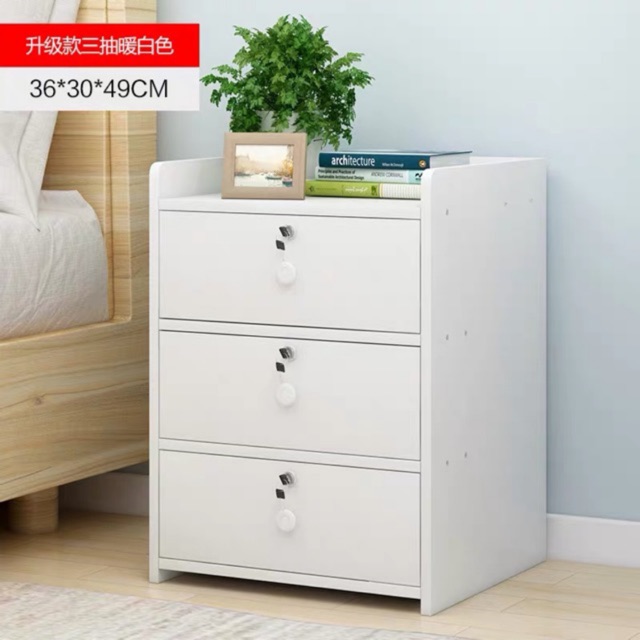 Bedroom Bedside Table Cabinet Side Drawer Storage Wood Modern Simple Small Modern Bed Shopee Malaysia