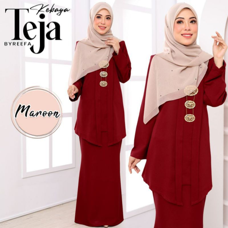 Warna baju maroon dipadankan dengan tudung warna light orange. Baju Kurung Dan Kebaya Maroon Pelbagai Design Byreefa Shopee Malaysia