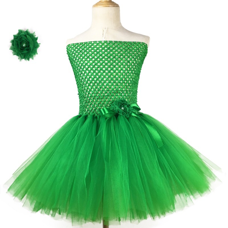 Lovely Girls Green Tutu Dress Baby Crochet Corset Tulle Dress With Ribbon Bow Flower Hairclip Kids Christmas Party Costume Dress Shopee Malaysia