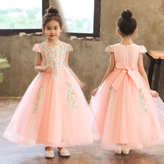 Fancy Flower Girl Long Gown For Princess Party Dress Children Formal Clothes Kids Dresses Girls Wedding Evening Clothing Shopee Malaysia