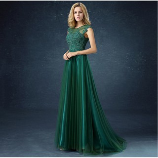 Women Maxi Dress Green Evening Gown Fancy Dress Girl Wedding Bridal Gown Piano Performance Dress Red Stain Party Dress Shopee Malaysia