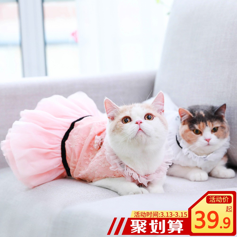 Kitty Clothes Summer Thin Section Princess Dress Cute Lady Cat Dress Pet Lace Sp Shopee Malaysia