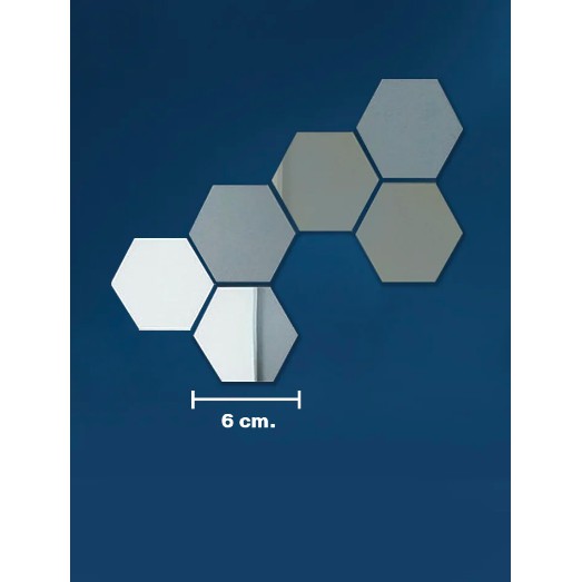 TERMURAH! - XTRA LARGE--12 PCS KACA HEXAGONAL STICKER KACA ...