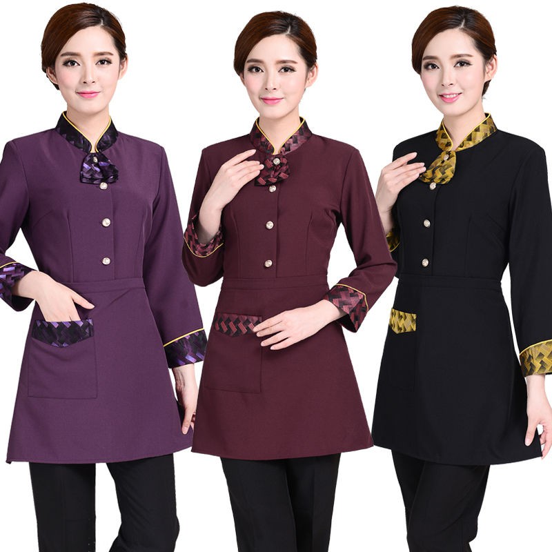 Hotel Work Clothes Autumn And Winter Dress Women S Restaurant Hot Pot Shop Staff Uniform Catering Long Sleeved Cotton Shopee Malaysia
