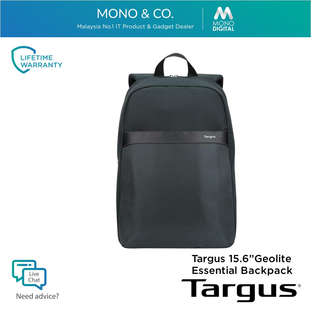 Targus 15 6 Geolite Essential Backpack Laptop Bag Business Laptop Travel College School Bookbag Tsb96001 Shopee Malaysia